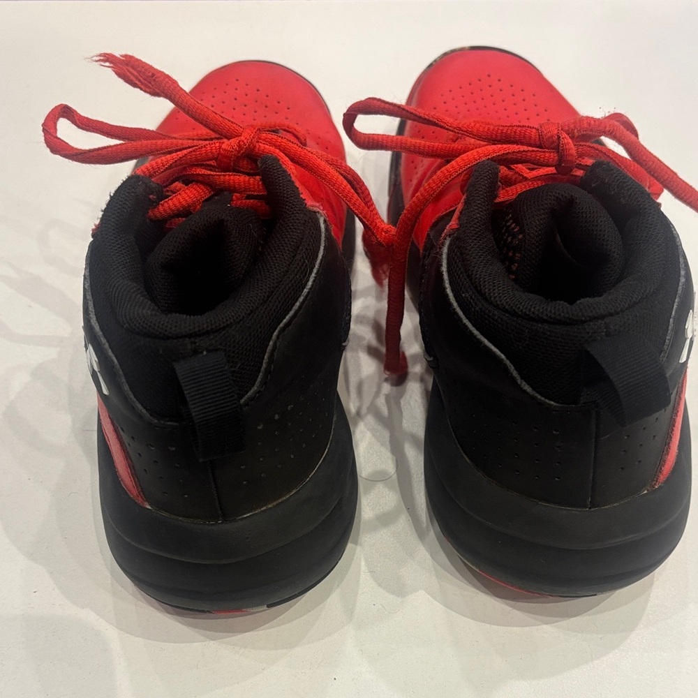 Under Armour Kids Red and Black Sneakers - Picture 8 of 9